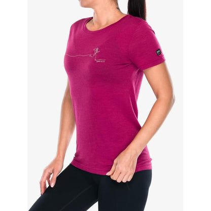 Super Natural W Running Tee anemone feather grey Damen T-Shirt