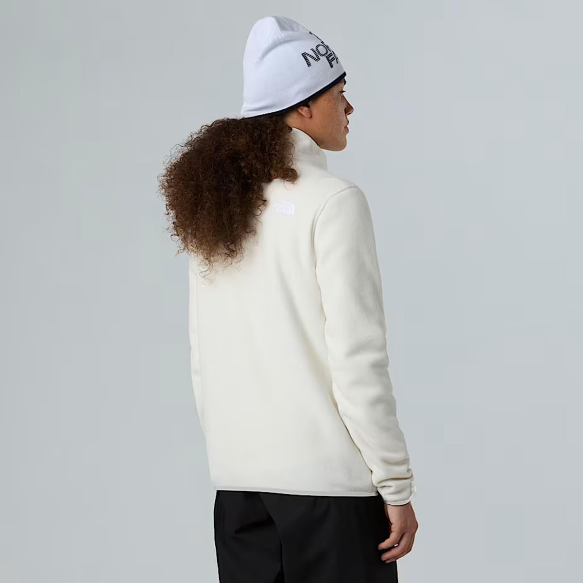 The North Face Damen Glacier Fleece mit durchgehendem Reißverschluss White Dune
