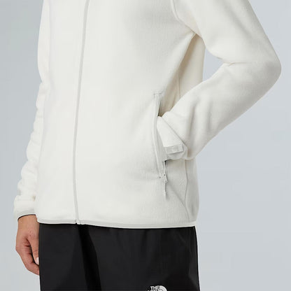 The North Face Damen Glacier Fleece mit durchgehendem Reißverschluss White Dune