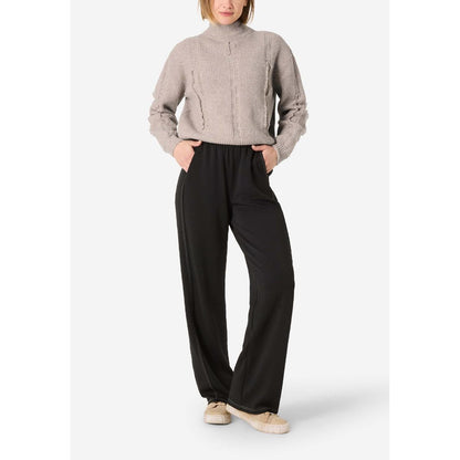 Timezone Damen Fray Mock Neck Pullover Beige