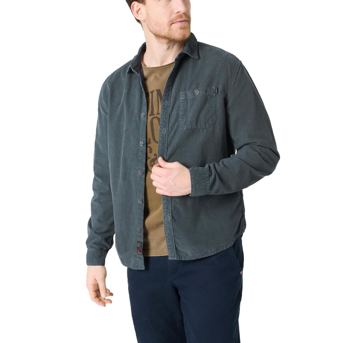 Timezone Herren Corduroy Shirt Blau