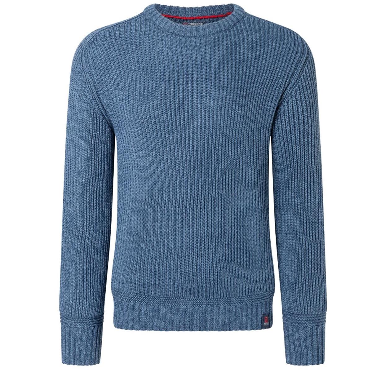 Timezone Heavy Knit Crewneck indigo melange Herren