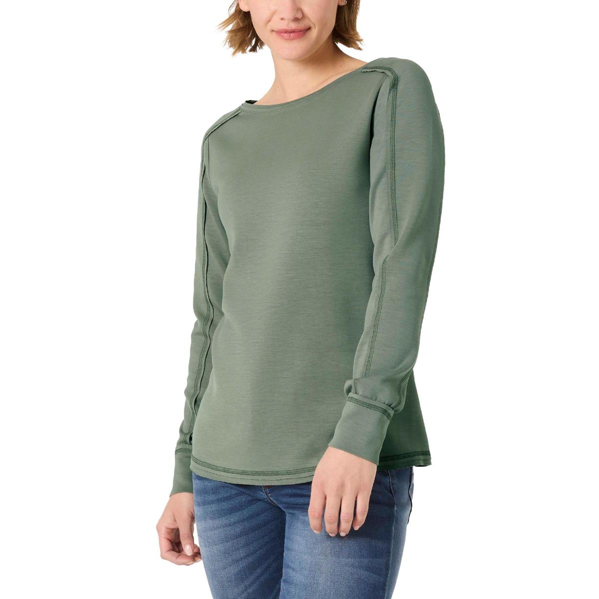 Timezone Damen Boat Neck Sweatshirt Boxwood Green