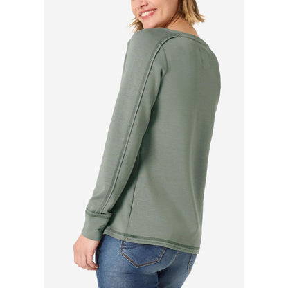 Timezone Damen Boat Neck Sweatshirt Boxwood Green