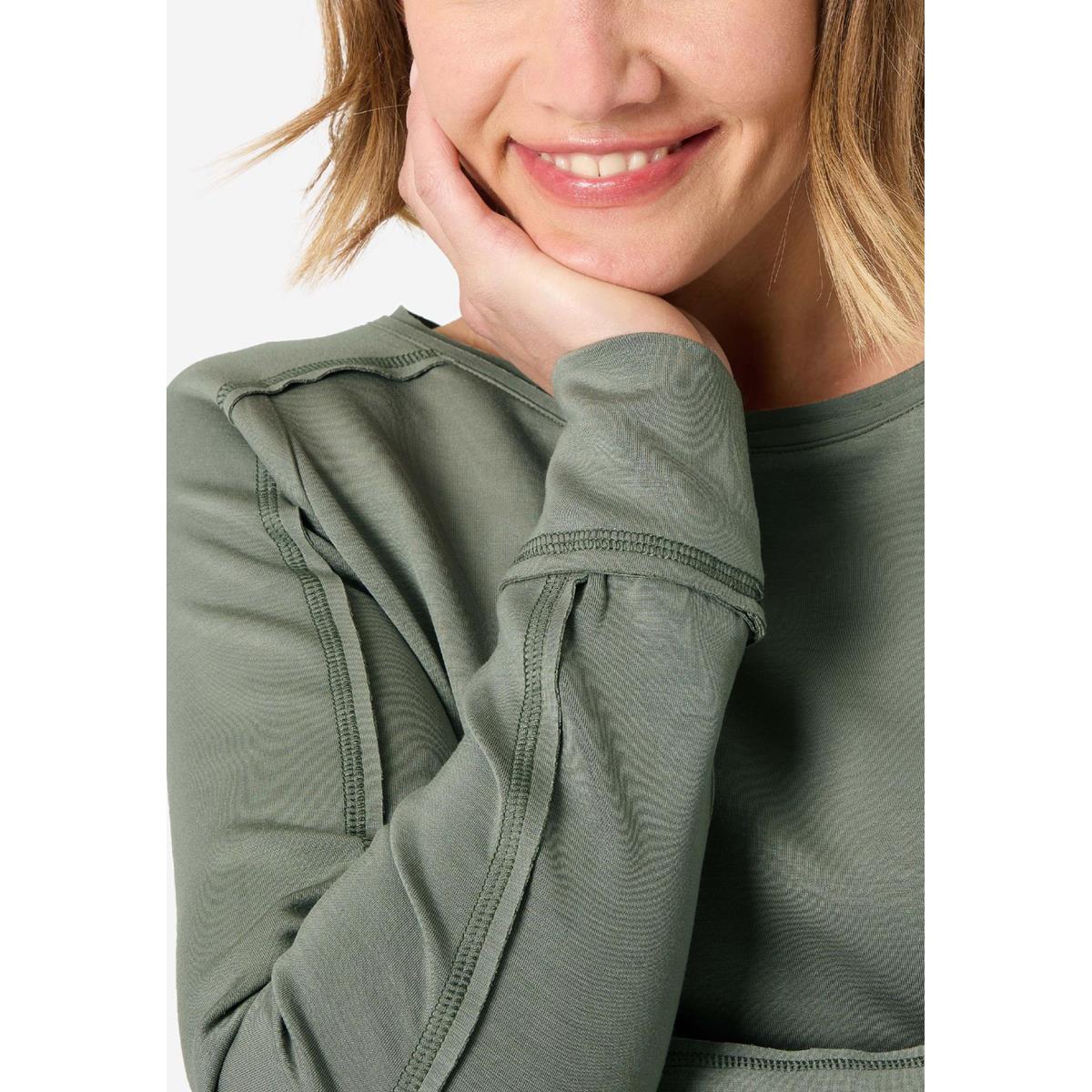 Timezone Damen Boat Neck Sweatshirt Boxwood Green
