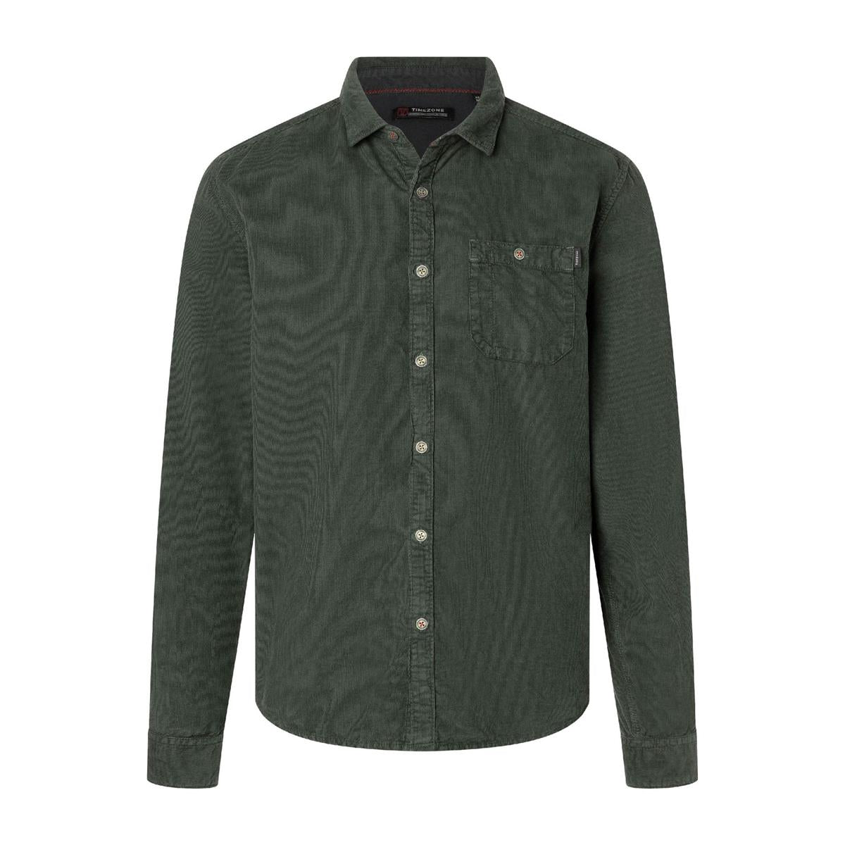 Timezone Corduroy Shirt black olive Herren