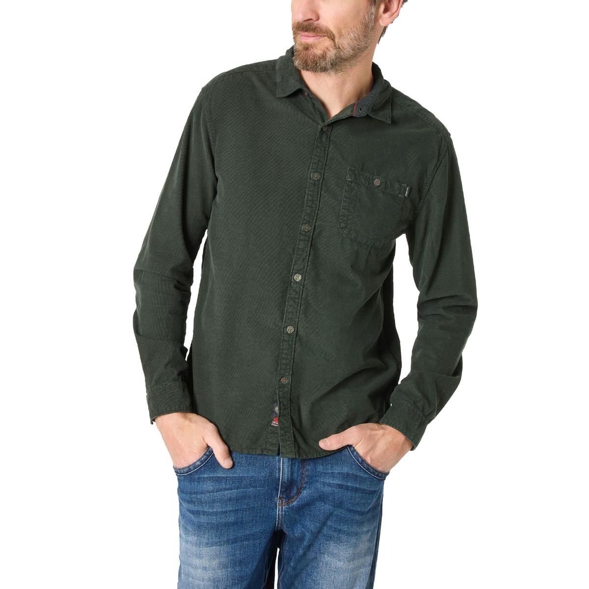 Timezone Corduroy Shirt black olive Herren