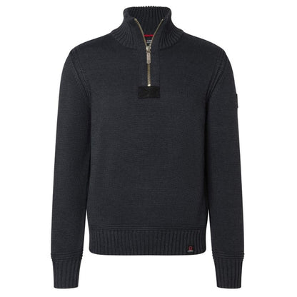 Timezone Heavy Knit Seamans Troyer black melange Herren