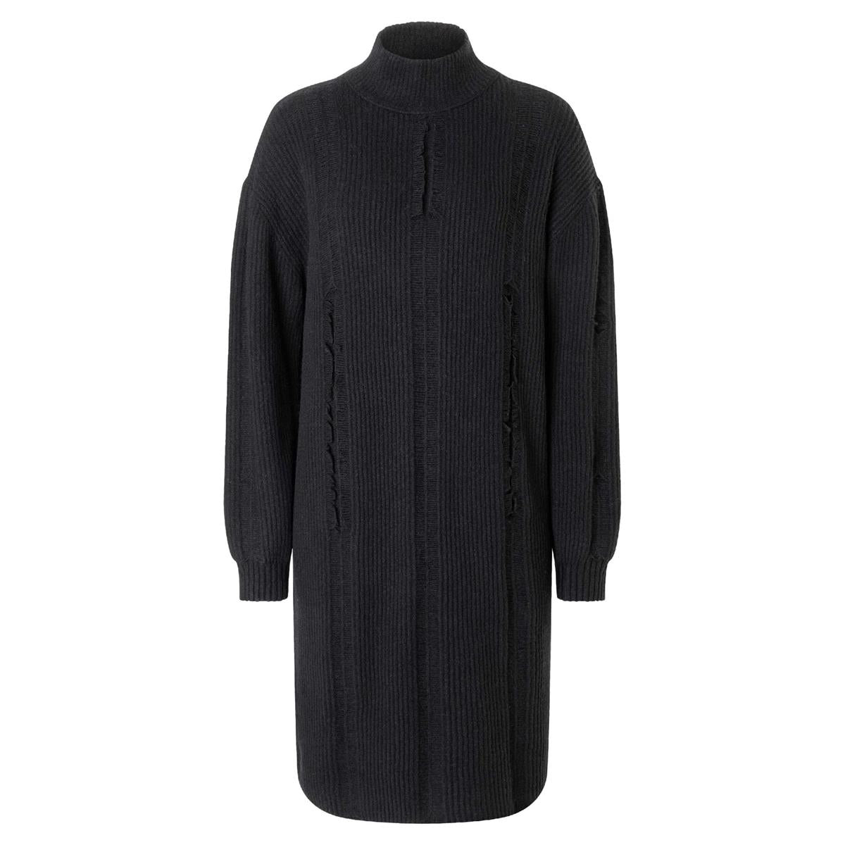 Timezone Fray Mock Neck Dress black Damen