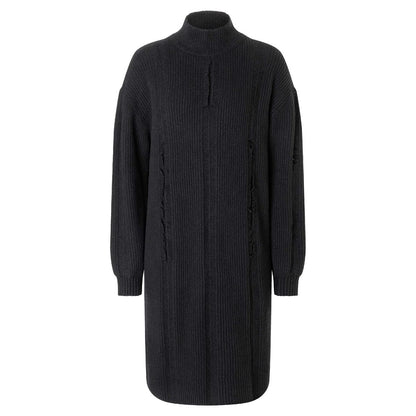 Timezone Fray Mock Neck Dress black Damen