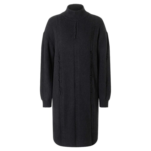 Timezone Fray Mock Neck Dress black Damen