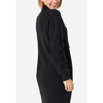 Timezone Fray Mock Neck Dress black Damen