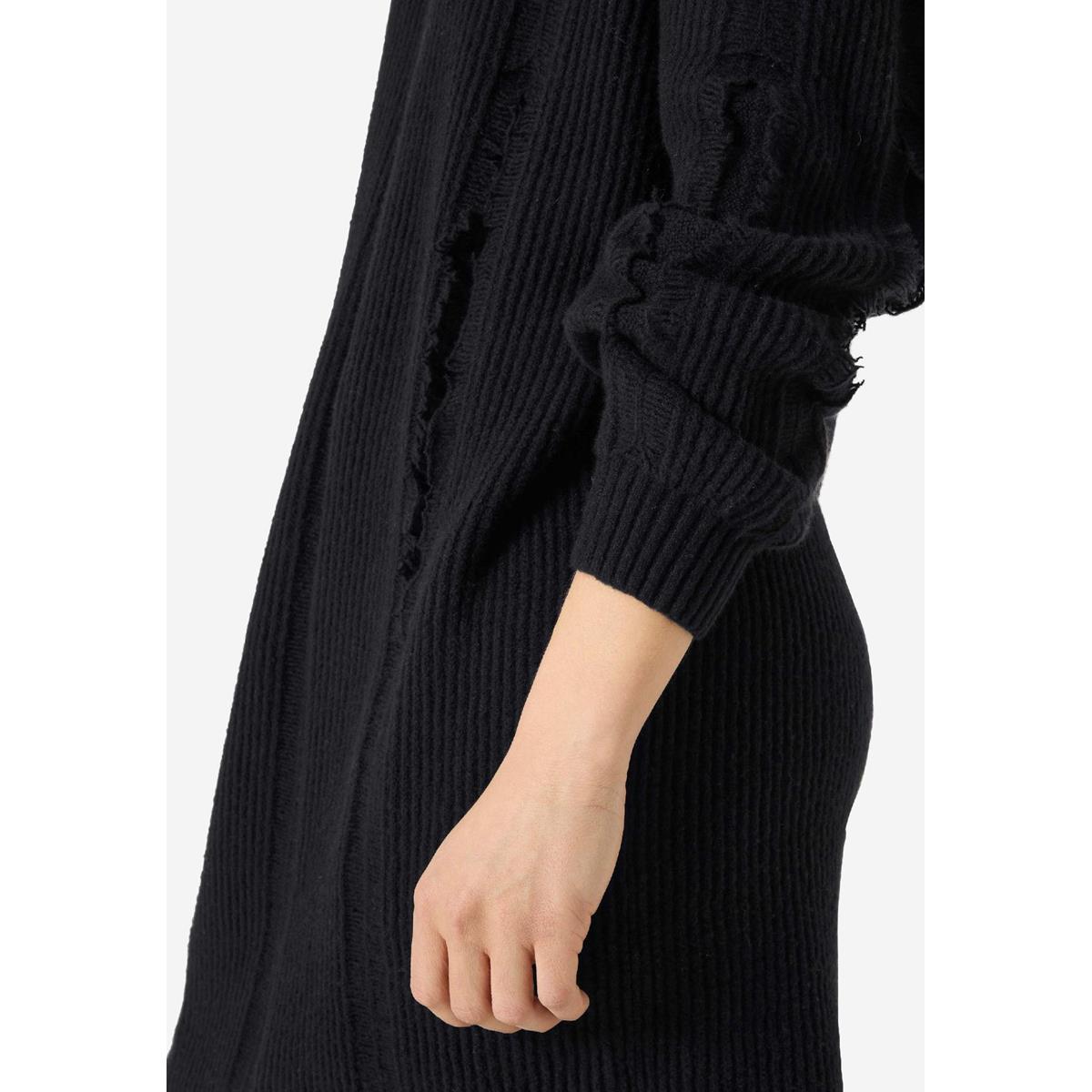 Timezone Fray Mock Neck Dress black Damen