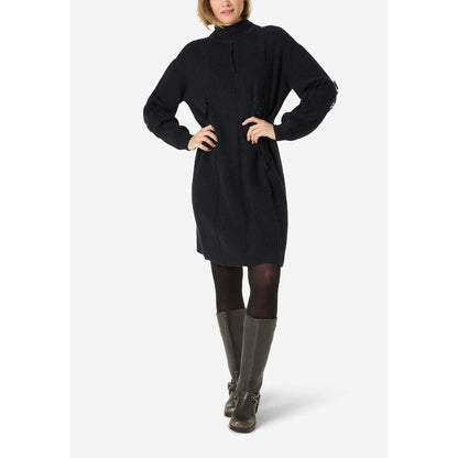 Timezone Fray Mock Neck Dress black Damen
