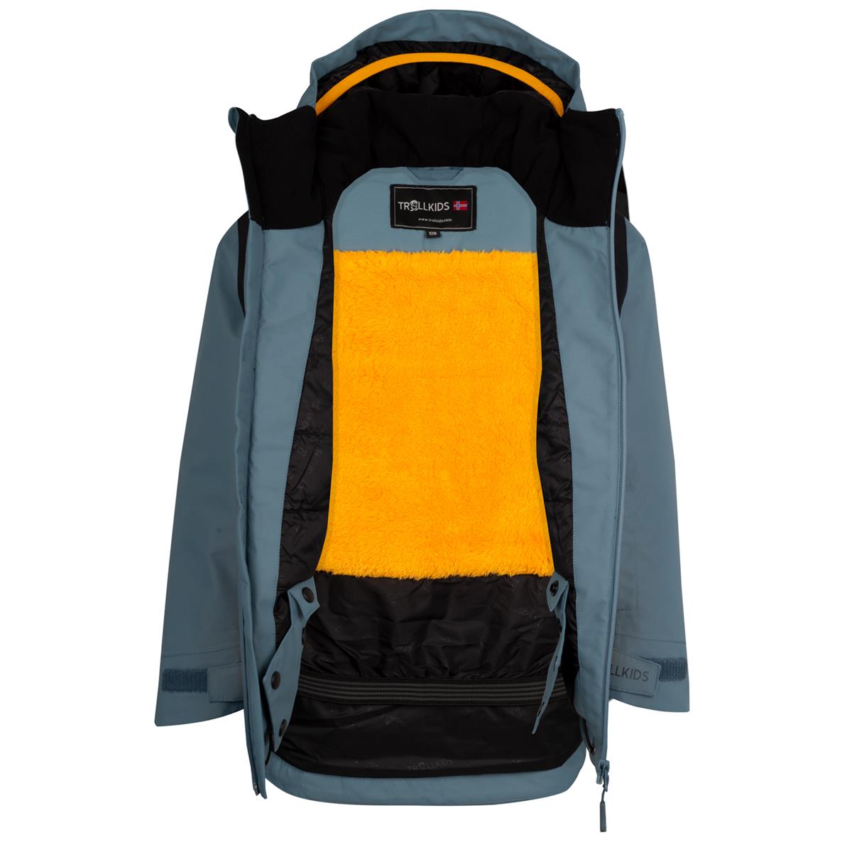 Trollkids Rauland Jacket black/steel blue/mango