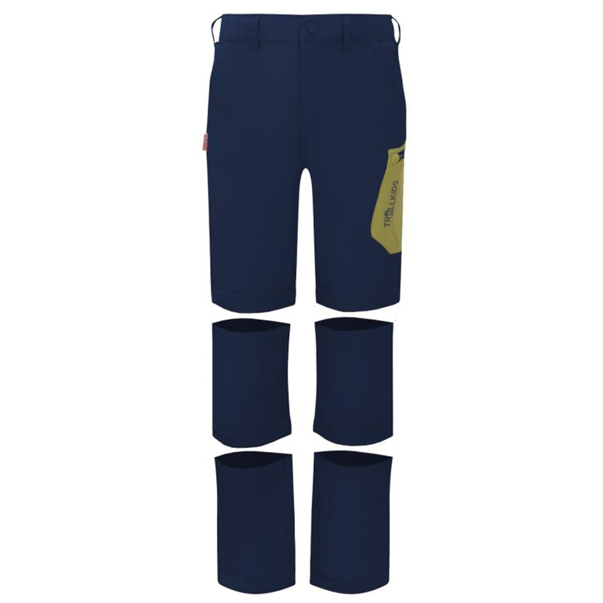Trollkids Kids Preikestolen Double Zip-Off Pants mystic blue/kiwi, image 3 of 6