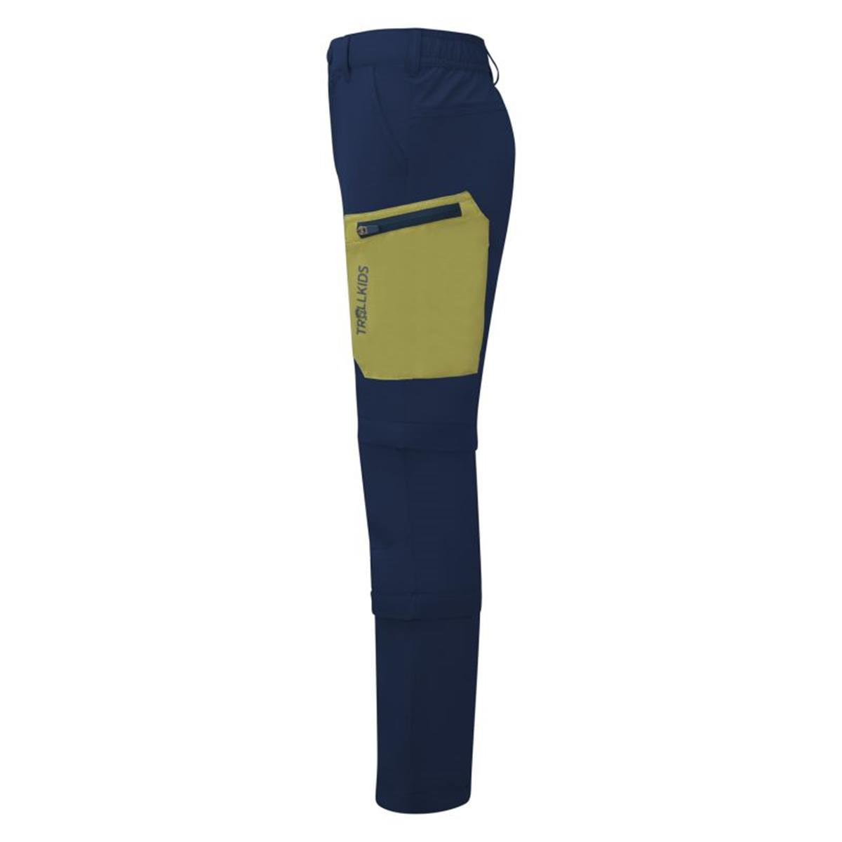 Trollkids Kids Preikestolen Double Zip-Off Pants mystic blue/kiwi, image 5 of 6