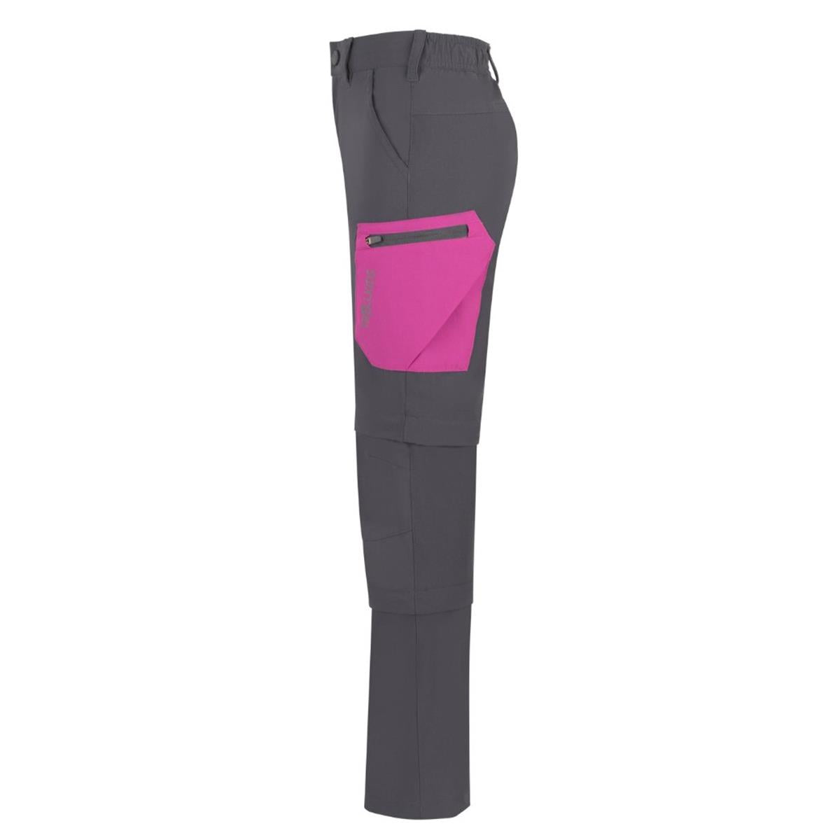 Trollkids Preikestolen Double Zip-Off Pants graphite/fresch berry, image 3 of 4
